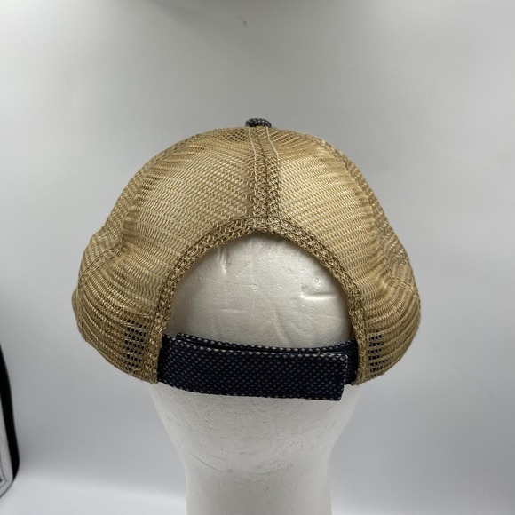 John Deere Hat Cap Strap Back‎ Blue Tan Mesh Trucker Embroidered Mens Green Farm - Picture 3 of 8